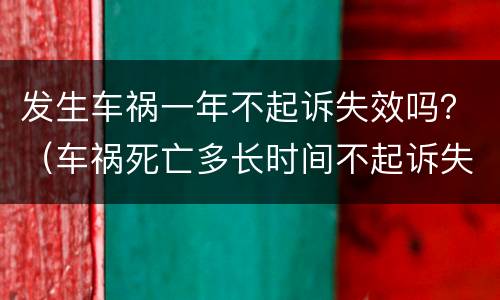发生车祸一年不起诉失效吗？（车祸死亡多长时间不起诉失效）