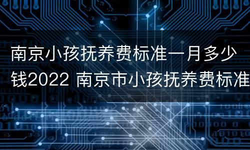 南京小孩抚养费标准一月多少钱2022 南京市小孩抚养费标准