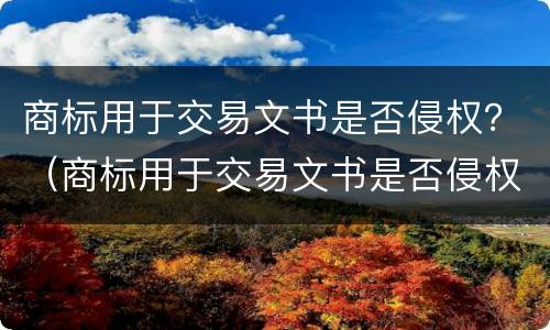 商标用于交易文书是否侵权？（商标用于交易文书是否侵权了）