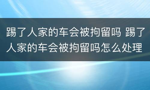 踢了人家的车会被拘留吗 踢了人家的车会被拘留吗怎么处理