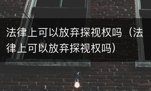 法律上可以放弃探视权吗（法律上可以放弃探视权吗）