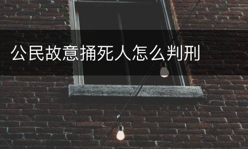 公民故意捅死人怎么判刑