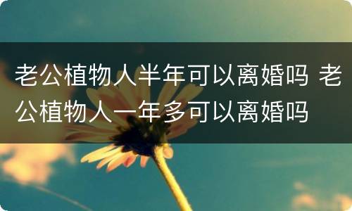 老公植物人半年可以离婚吗 老公植物人一年多可以离婚吗