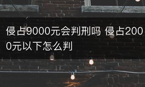 侵占9000元会判刑吗 侵占2000元以下怎么判