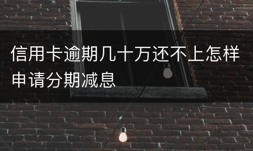 信用卡逾期几十万还不上怎样申请分期减息