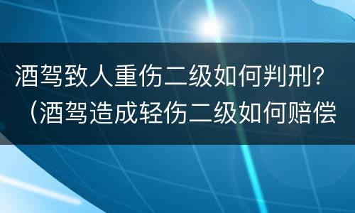 酒驾致人重伤二级如何判刑？（酒驾造成轻伤二级如何赔偿）