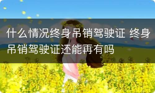 什么情况终身吊销驾驶证 终身吊销驾驶证还能再有吗