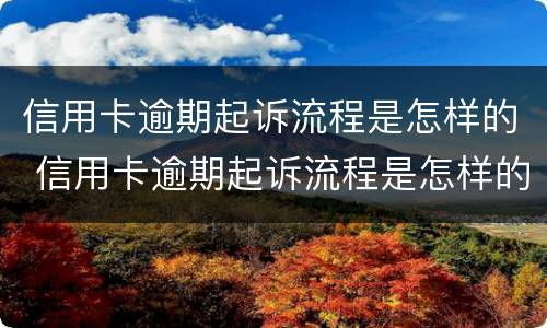 信用卡逾期起诉流程是怎样的 信用卡逾期起诉流程是怎样的呢