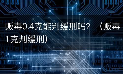 贩毒0.4克能判缓刑吗？（贩毒1克判缓刑）