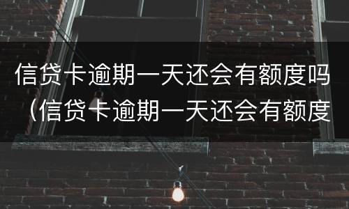 信贷卡逾期一天还会有额度吗（信贷卡逾期一天还会有额度吗知乎）