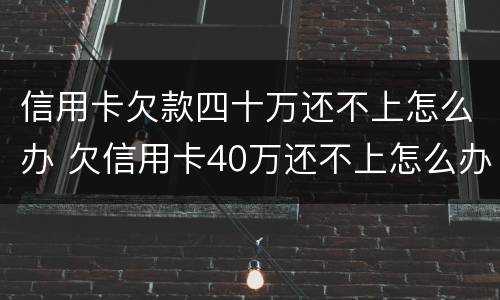 信用卡欠款四十万还不上怎么办 欠信用卡40万还不上怎么办