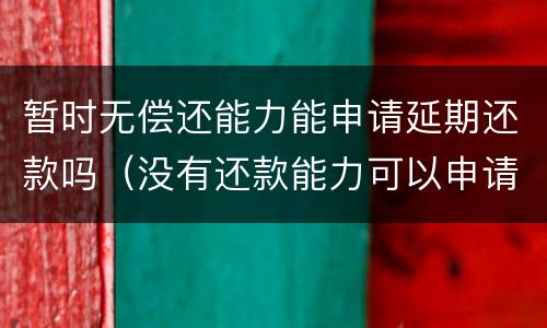 暂时无偿还能力能申请延期还款吗（没有还款能力可以申请延期还款吗）