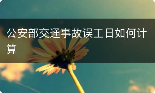 公安部交通事故误工日如何计算