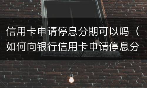信用卡申请停息分期可以吗（如何向银行信用卡申请停息分期）