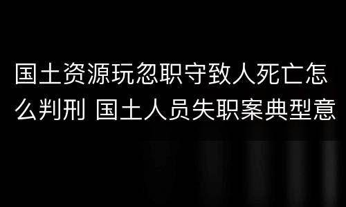 国土资源玩忽职守致人死亡怎么判刑 国土人员失职案典型意义