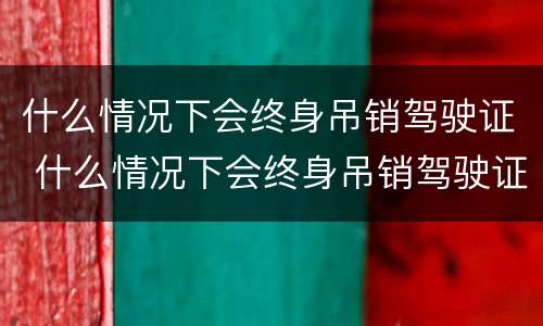 什么情况下会终身吊销驾驶证 什么情况下会终身吊销驾驶证而且是缓刑3年