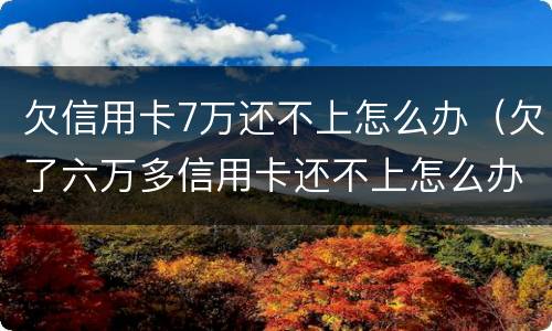 欠信用卡7万还不上怎么办（欠了六万多信用卡还不上怎么办）