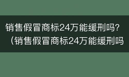 销售假冒商标24万能缓刑吗？（销售假冒商标24万能缓刑吗）