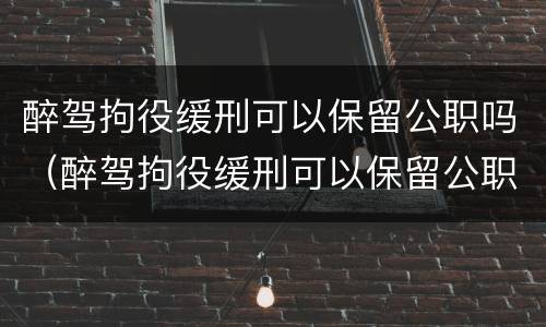 醉驾拘役缓刑可以保留公职吗（醉驾拘役缓刑可以保留公职吗知乎）