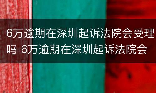 6万逾期在深圳起诉法院会受理吗 6万逾期在深圳起诉法院会受理吗多少钱