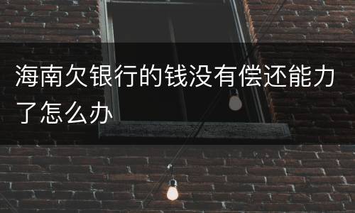 海南欠银行的钱没有偿还能力了怎么办
