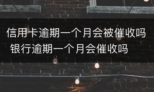 信用卡逾期一个月会被催收吗 银行逾期一个月会催收吗