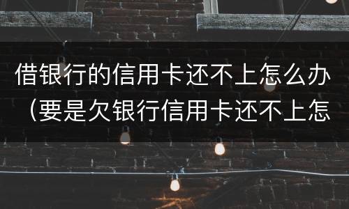借银行的信用卡还不上怎么办（要是欠银行信用卡还不上怎么办）