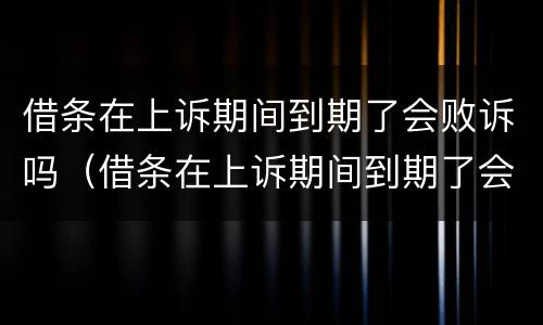 借条在上诉期间到期了会败诉吗（借条在上诉期间到期了会败诉吗怎么办）