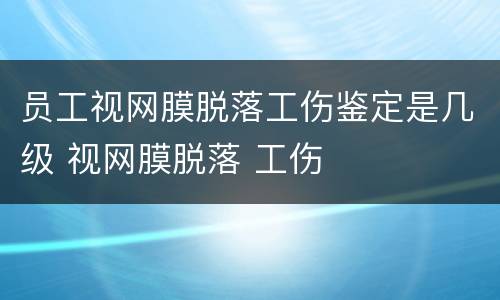 员工视网膜脱落工伤鉴定是几级 视网膜脱落 工伤