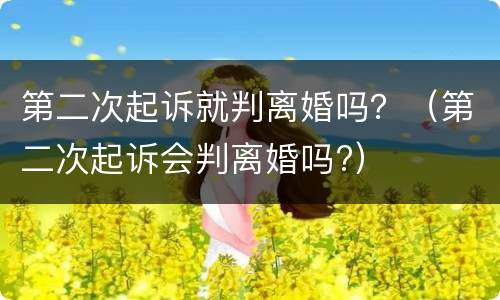 第二次起诉就判离婚吗？（第二次起诉会判离婚吗?）