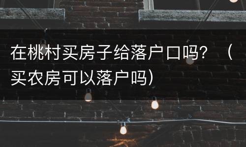 在桃村买房子给落户口吗？（买农房可以落户吗）