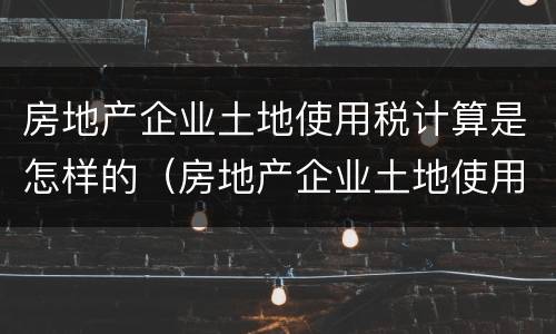 房地产企业土地使用税计算是怎样的（房地产企业土地使用税计算是怎样的）
