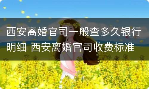 西安离婚官司一般查多久银行明细 西安离婚官司收费标准