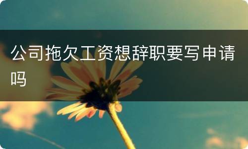 公司拖欠工资想辞职要写申请吗
