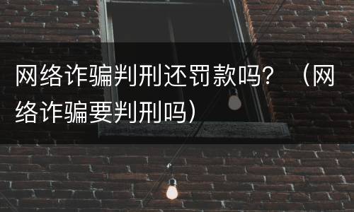 网络诈骗判刑还罚款吗？（网络诈骗要判刑吗）