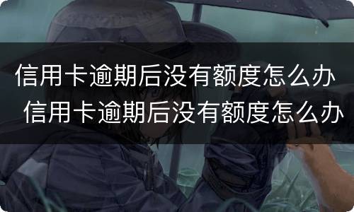 信用卡逾期后没有额度怎么办 信用卡逾期后没有额度怎么办理