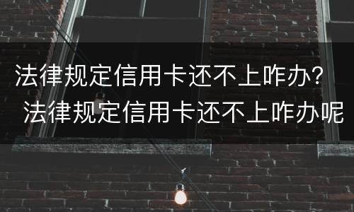 法律规定信用卡还不上咋办？ 法律规定信用卡还不上咋办呢