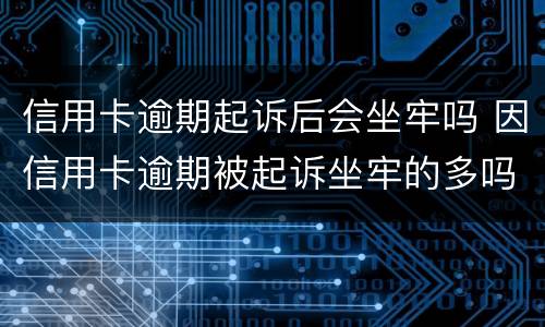 信用卡逾期起诉后会坐牢吗 因信用卡逾期被起诉坐牢的多吗