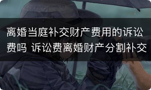 离婚当庭补交财产费用的诉讼费吗 诉讼费离婚财产分割补交诉讼费