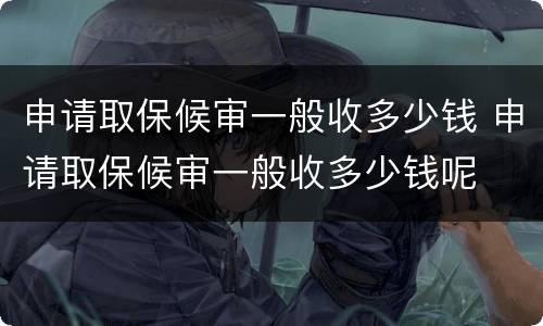 申请取保候审一般收多少钱 申请取保候审一般收多少钱呢
