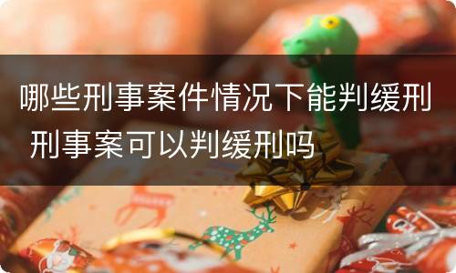 哪些刑事案件情况下能判缓刑 刑事案可以判缓刑吗