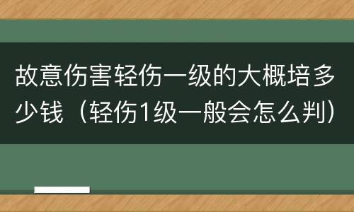 故意伤害轻伤一级的大概培多少钱（轻伤1级一般会怎么判）