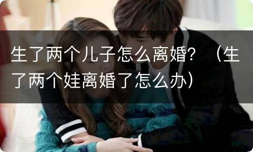 生了两个儿子怎么离婚？（生了两个娃离婚了怎么办）