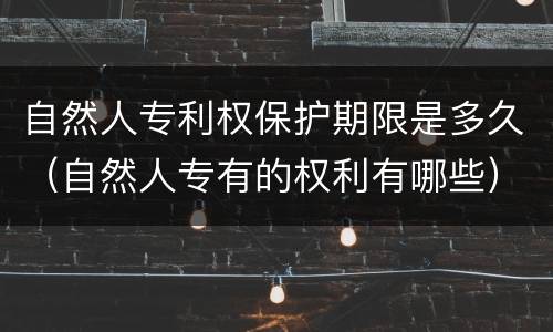 自然人专利权保护期限是多久（自然人专有的权利有哪些）