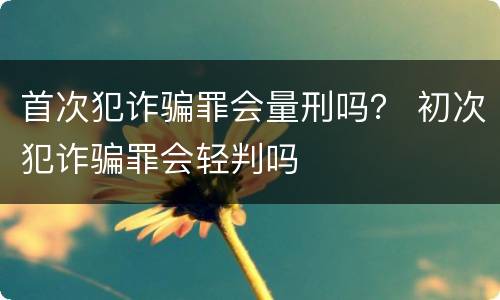 首次犯诈骗罪会量刑吗？ 初次犯诈骗罪会轻判吗