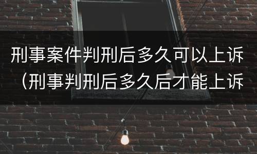 刑事案件判刑后多久可以上诉（刑事判刑后多久后才能上诉）