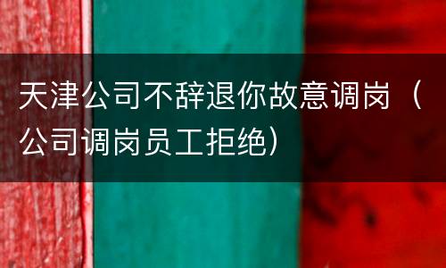 天津公司不辞退你故意调岗（公司调岗员工拒绝）