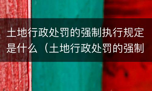 土地行政处罚的强制执行规定是什么（土地行政处罚的强制执行规定是什么法）