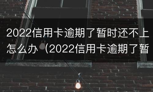 2022信用卡逾期了暂时还不上怎么办（2022信用卡逾期了暂时还不上怎么办呀）