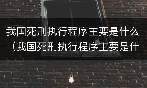 我国死刑执行程序主要是什么（我国死刑执行程序主要是什么内容）